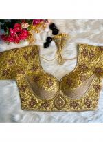 Silk Yellow Bridal Wear Embroidery Work Readymade Blouse